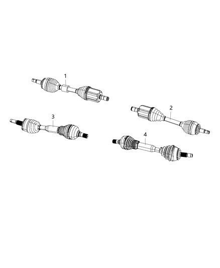 2016 Jeep Cherokee Axle Half Shaft Diagram for 68299151AA