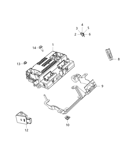 2021 Ram ProMaster 3500 Module-Body Controller Diagram for 68457678AB