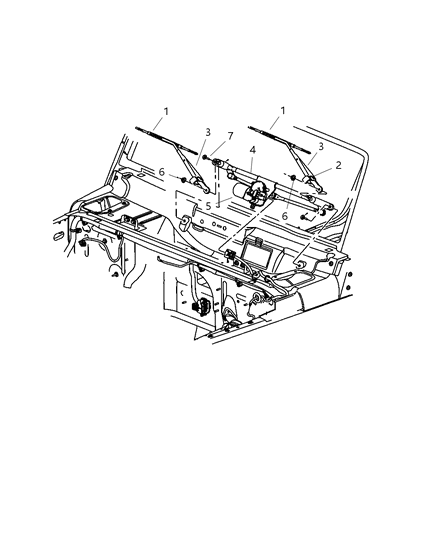 2009 Jeep Wrangler Front Wiper System Diagram