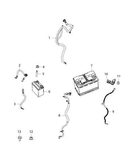 2020 Jeep Compass Battery Positive Wiring Diagram for 68263015AE