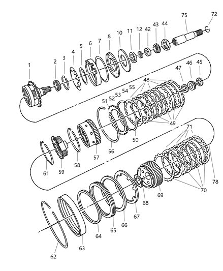 2003 Jeep Liberty Bearing-Rear Sun Gear Diagram for 4412229AB