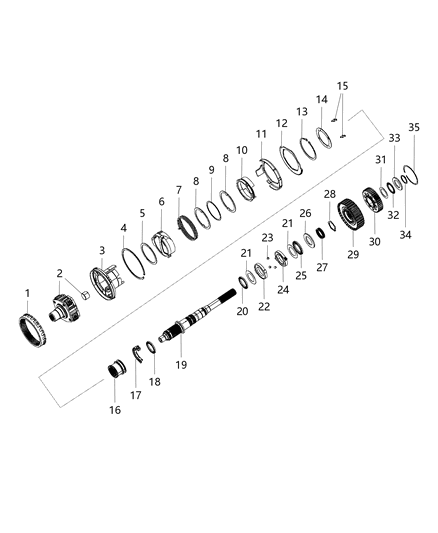 2020 Ram 1500 Ring-Output Shaft Diagram for 68206419AA