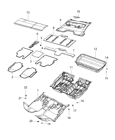 2017 Chrysler Pacifica Carpet, Complete Diagram