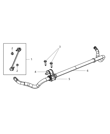 2011 Dodge Avenger BUSHING-STABILIZER Bar Diagram for 5168245AA