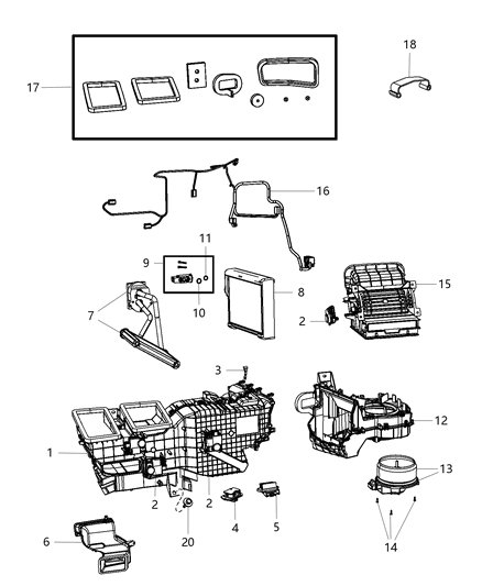 2014 Ram 3500 A/C & Heater Unit Diagram