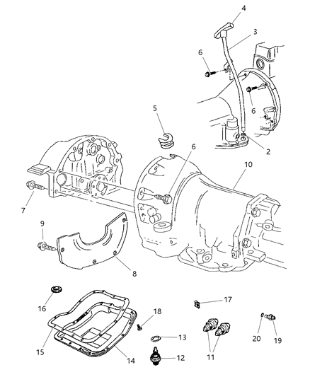 1999 Dodge Durango Case & Related Parts Diagram 1