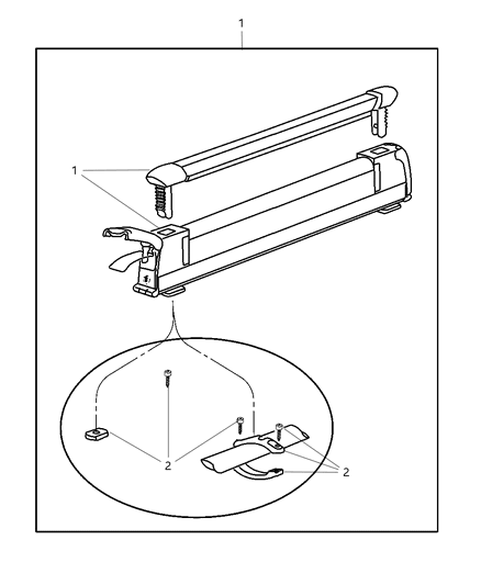 2009 Jeep Grand Cherokee Carrier Kit - Ski Diagram