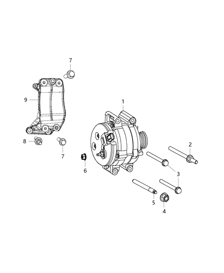 2012 Jeep Grand Cherokee Alternator & Related Parts Diagram