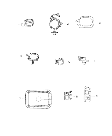 2015 Ram ProMaster 3500 Wiring - Miscellaneous Clips, Insulators, Plugs, And Straps Diagram