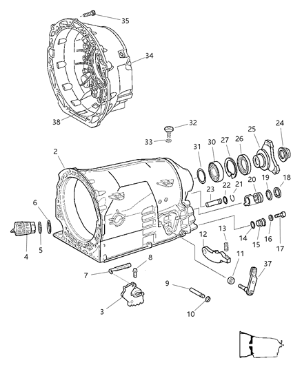 2007 Chrysler Crossfire O Ring-Adapter Plug Diagram for 68001278AA