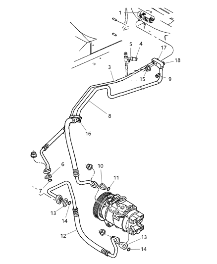 2007 Chrysler Pacifica Line-A/C Discharge Diagram for 4677683AC