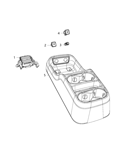 2017 Chrysler Pacifica Module, Center Console USB Connector & Power Inverter Diagram