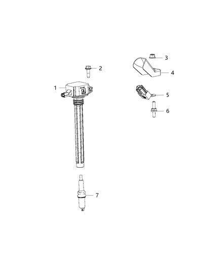 2017 Jeep Cherokee Spark Plugs, Ignition Coil Diagram 1