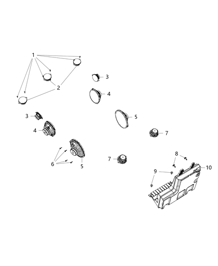 2019 Ram 1500 Speakers, And Sub-Woofer Diagram 2