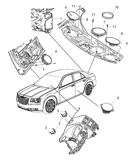 2013 Chrysler 300 Speaker-Front Diagram for 5035126AD