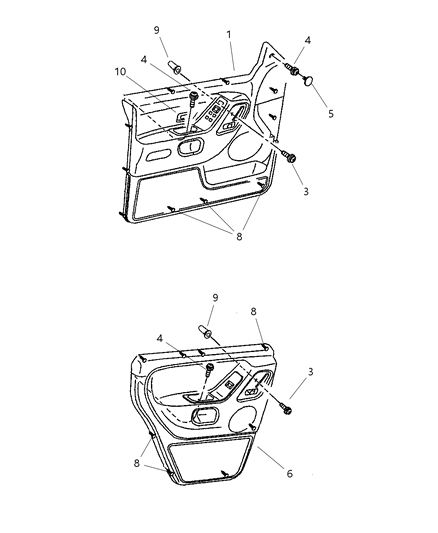 2004 Jeep Grand Cherokee Panel-Rear Door Trim Diagram for XF171T5AA