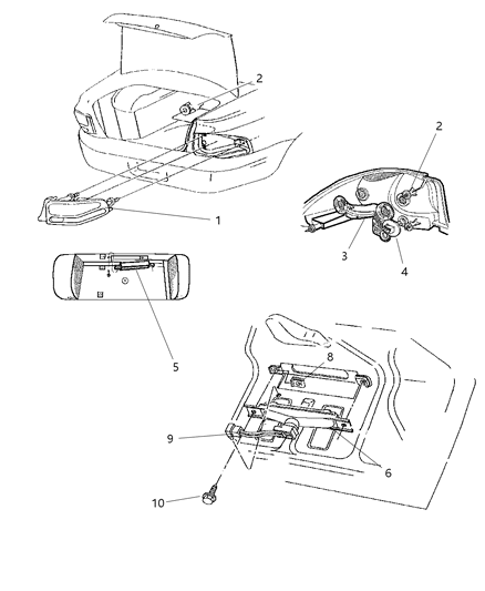 1998 Chrysler Cirrus Lamps - Rear Diagram