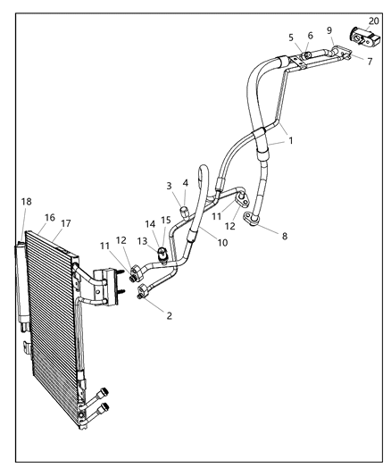 2008 Jeep Wrangler A/C Plumbing Diagram 1