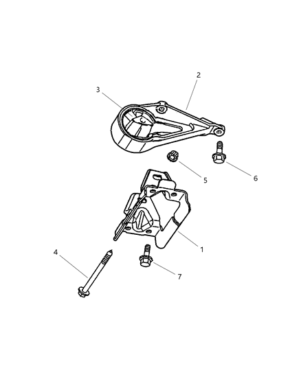 1999 Jeep Grand Cherokee Engine Mounting, Rear Diagram 2