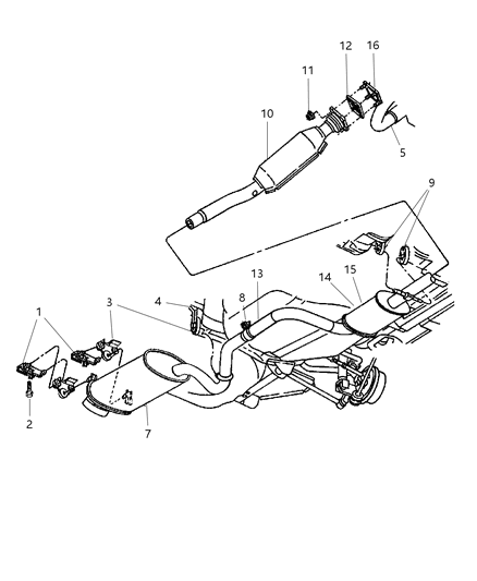 1998 Dodge Stratus Exhaust System Diagram