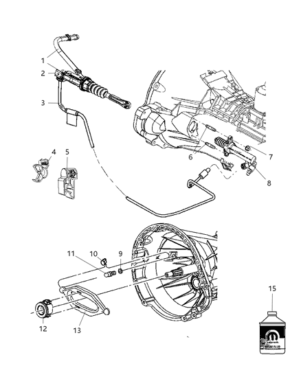 2009 Jeep Wrangler Tube-Clutch Hydraulic Diagram for 52060477AE