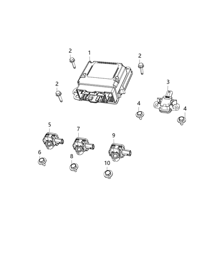 2018 Dodge Challenger Module, Impact Sensors & Occupant Restraint Diagram