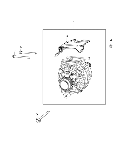 2020 Jeep Cherokee Generator-Engine Diagram for 68271763AB