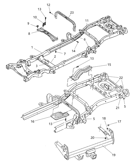 2000 Dodge Dakota Frame-Chassis Diagram for 52059004AI