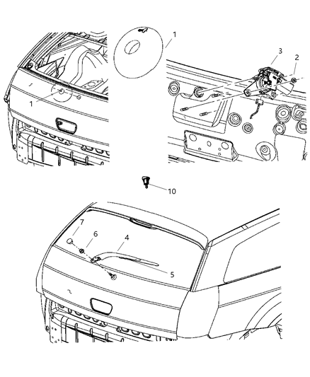 2005 Dodge Magnum GROMMET-Rear WIPER Motor Diagram for 4806015AA