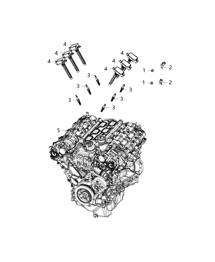 2018 Chrysler Pacifica Spark Plugs & Coil Diagram