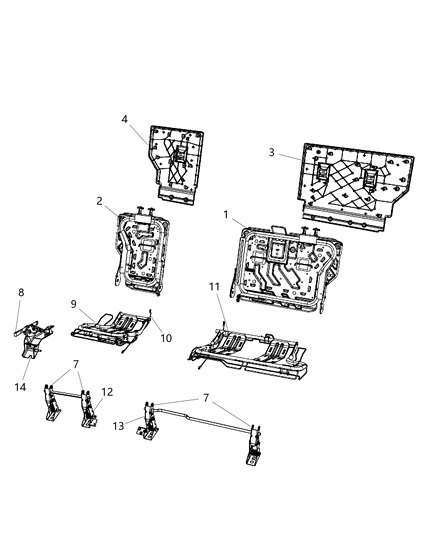 2011 Jeep Liberty Second Row - Rear Seats Diagram