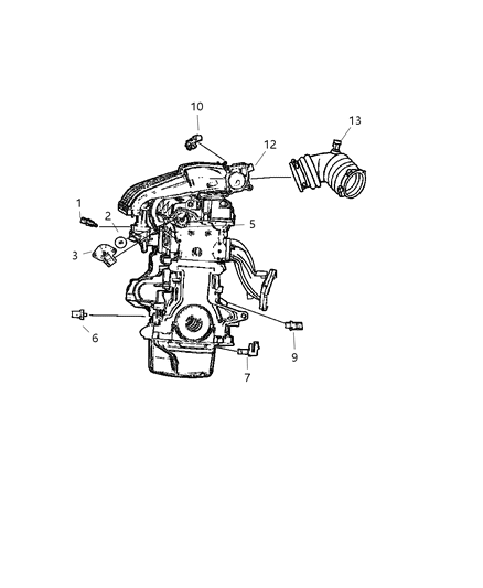 2005 Dodge Grand Caravan Sensors - Engine Diagram 1