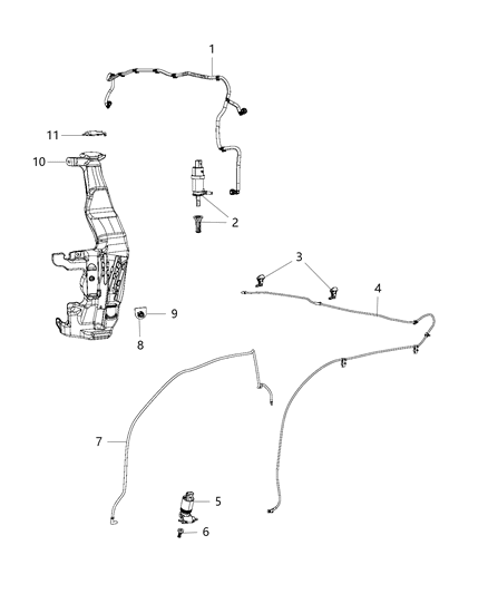 2014 Jeep Grand Cherokee Front Washer & Headlamp Washer System Diagram