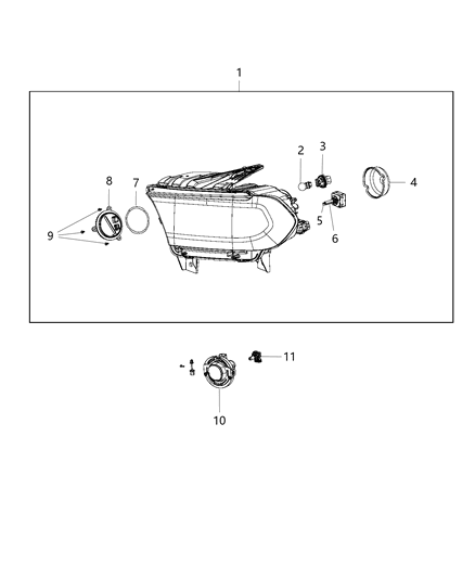 2015 Dodge Durango Socket-HEADLAMP Diagram for 68224606AA