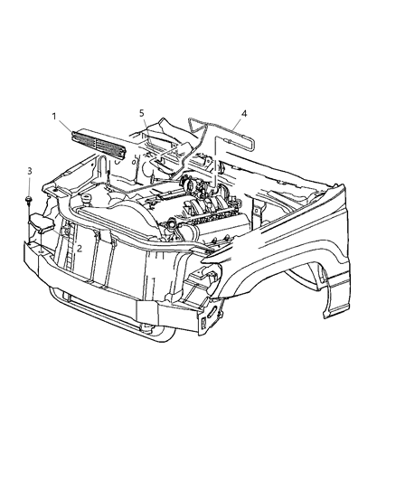 2001 Jeep Grand Cherokee HEVAC Vacuum Engine Lines & Controls Diagram