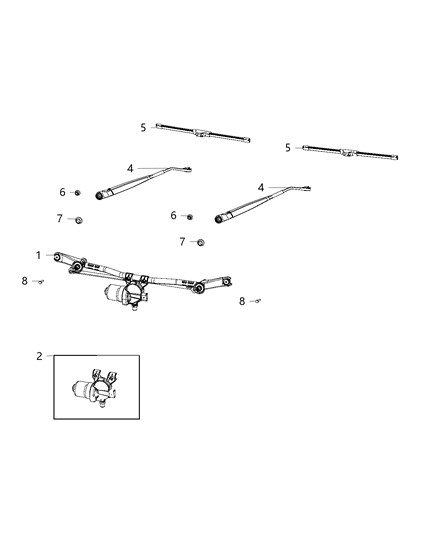 2021 Jeep Wrangler Blade-Front WIPER Diagram for 68383596AB