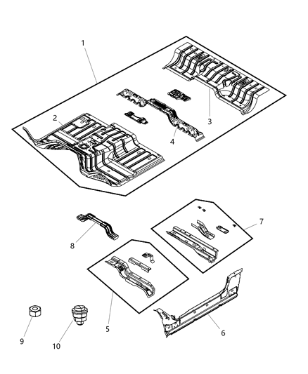 2012 Ram 1500 Front Floor Pan Diagram