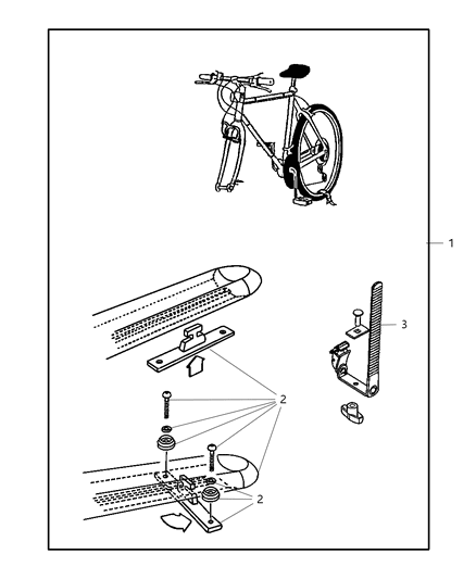 2009 Jeep Compass Carrier Kit - Bike - Upright Mount Diagram