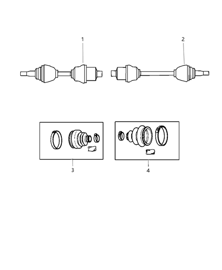 2004 Chrysler Concorde Shaft - Front Drive Diagram