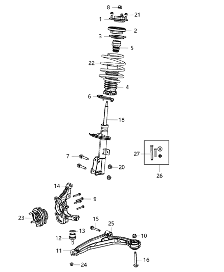 2014 Dodge Journey INSULATOR-Spring Diagram for 5151024AA