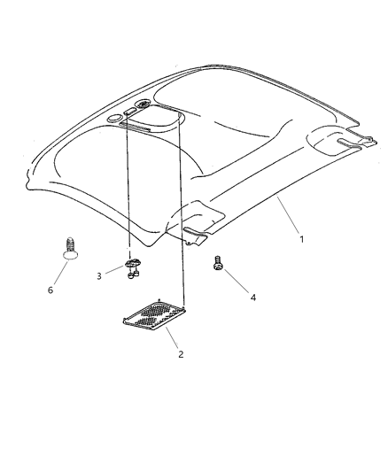 1997 Dodge Viper Headliner Diagram