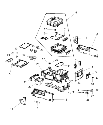 2013 Ram 4500 Floor Console Diagram 1