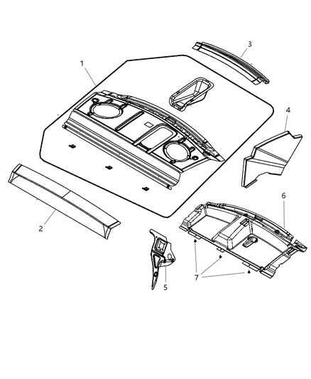 2014 Dodge Avenger Rear Shelf Panel Diagram