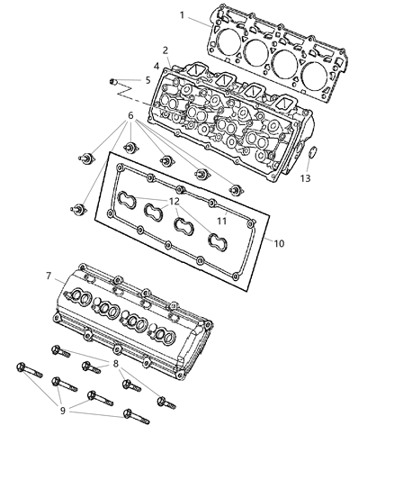 2007 Dodge Magnum Cylinder Head & Covers And Mounting Diagram 4