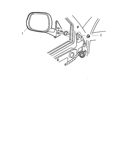 1999 Dodge Ram 2500 Regular Cab Mirrors, Exterior Diagram