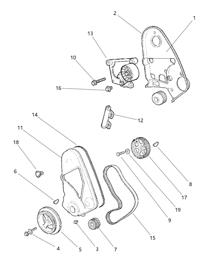 1998 Dodge Neon Timing Belt & Cover Diagram 2