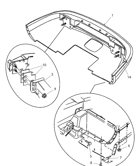 1998 Dodge Viper Fascia, Rear Diagram