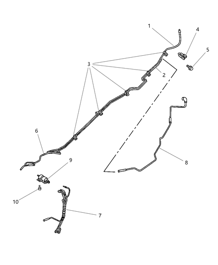 2003 Jeep Grand Cherokee Fuel Lines, Rear Diagram 1