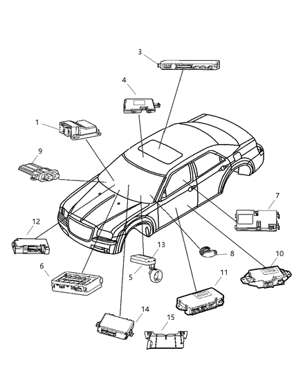 2007 Chrysler 300 Module-Door Diagram for 56038720AO