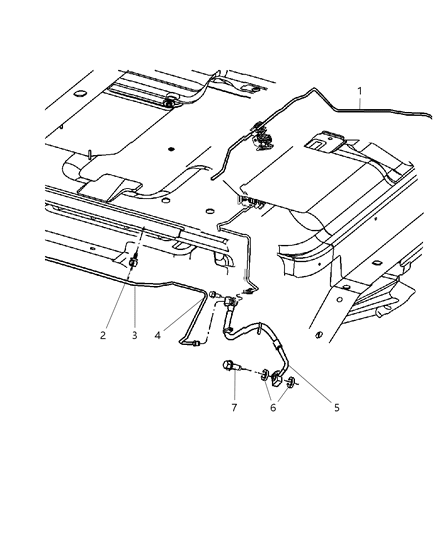 2007 Jeep Grand Cherokee Brake Lines & Hoses, Rear And Chassis Diagram